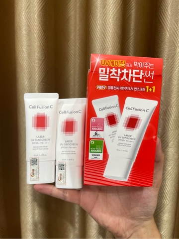 [Set 35ml+35ml] Kem chống nắng Cell Fusion C Laser UV, Advanced Clear, Aqua Tone Up combo 2 tuýp