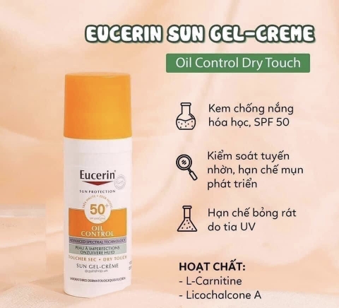 Kem chống nắng kiểm soát dầu Eucerin Sun Gel-Creme Oil Control Dry Touch SPF 50+