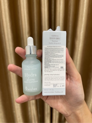 Tinh chất dưỡng ẩm và làm căng bóng da 9 Wishes Hydra Skin Ampule Serum 30ml