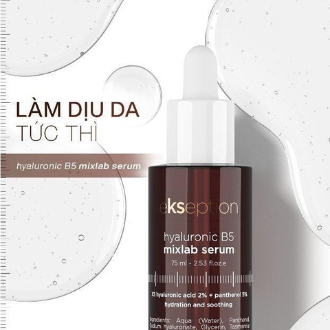 Serum  Tinh Chất Phục Hồi Da, Giảm Mẩn Đỏ Ekseption Hyaluronic B5 Mixlab Serum 75ml