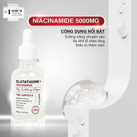 Huyết Thanh Angel's  Liquid Glutathione + Niacinamide 7day Whitening Program 700 V-Ample 30ml