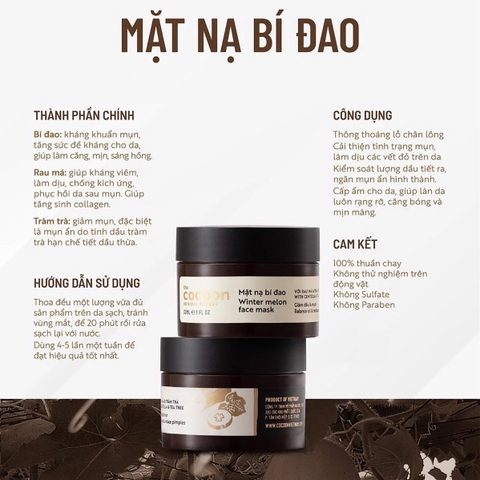 Mặt Nạ Bí Đao Cocoon Winter Melon Face Mask 100ml