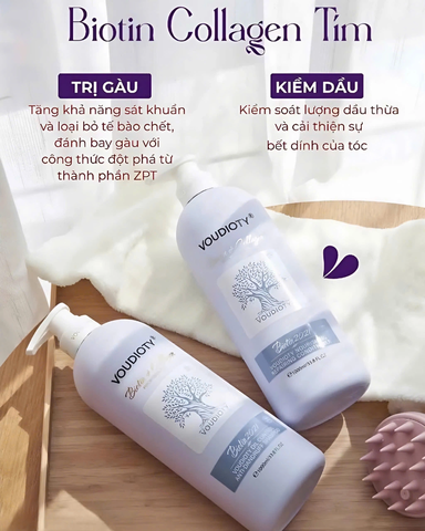 e833 - Combo Dầu Gội + Dầu Xả 500ml BIOTIN - 2021 (Màu Tím)