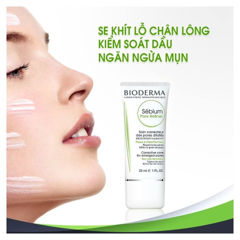 d548 - Kem Dưỡng Làm Se Khít Lỗ Chân Lông Và Giảm Dầu Cho Da Nhờn Bioderma Sebium Pore Refiner 30ml (Màu xanh)