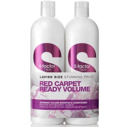 Cặp Dầu Gội Xả Phục Hồi Tóc Hư Tổn TiGi Trắng S-factor Red Carpet Ready Volume 750ml