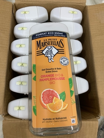 e809 - Sữa tắm 92% hữu cơ Le Petit Marseillais với hương thơm từ Pháp 250ml và 650ml(Dành cho nữ)