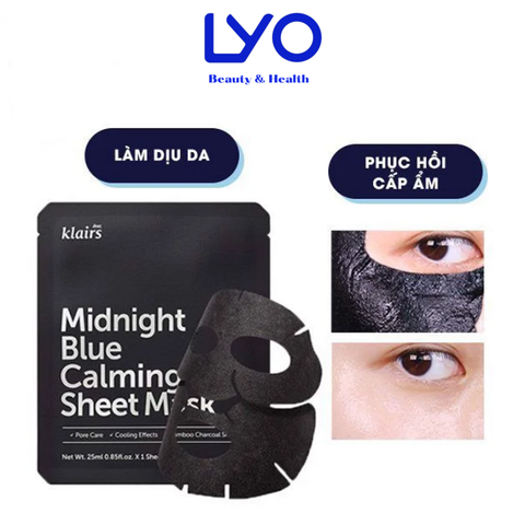 d561 - Mặt nạ làm dịu, giảm kích ứng, phục hồi da Klairs Mignight Blue Calming Sheet Mask 25ml
