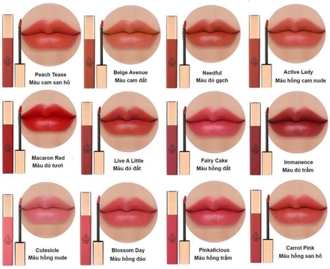 Son kem 3CE Cloud Lip Tint (Vỏ vuông)