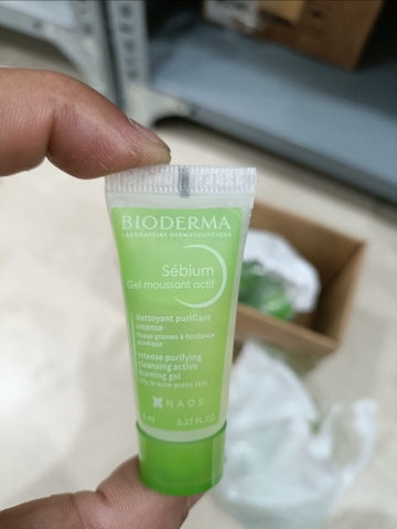 f132 - Bioderma - Gel rửa mặt tạo bọt giảm mụn Sebium Gel Moussant Actif 8ml
