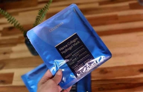 Mặt Nạ Thạch Sinh Học Celderma Marine Collagen Hydrogel Mask 30g (Màu Xanh - Hộp 3 miếng)