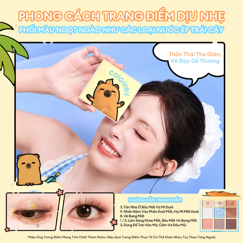 f205 - Bảng Phấn Mắt COLORKEY Orange Capybara Nine Shades Eyeshadow Palette