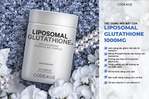 Viên Uống Trắng Da, Chống Lão Hóa CodeAge Liposomal Glutathione/Ovarian/NMN/Vitamin C/Magnesium USA