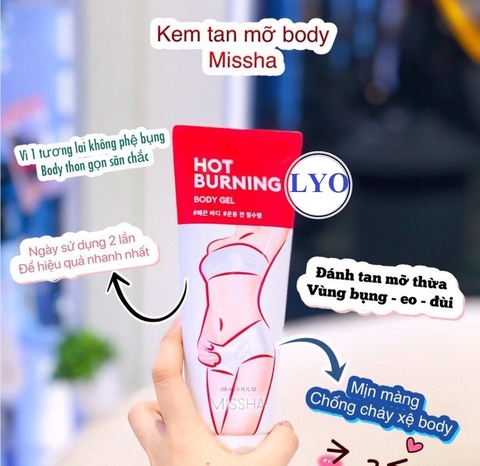 Kem tan mỡ bụng Missha Hot Burning Perfect Body Gel Hàn Quốc 200ml