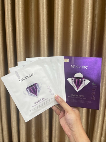 Hộp 4 Miếng Mặt Nạ Cấp Ẩm, Dưỡng Sáng Da Maxclinic Time Return Melatonin Cream Mask Sheets Hàn Quốc 28ml