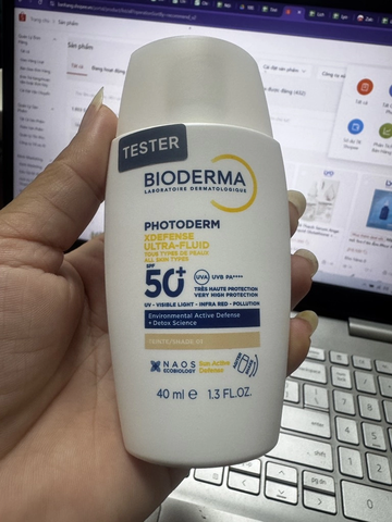e733, f098 - Sữa Chống Nắng Bioderma Photoderm Xdefense Ultra-Fluid SPF50+ PA++++ Teinte (Không mùi) 40ml