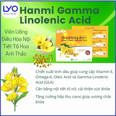 a659 - Hanmi - Viên uống Tinh Dầu Hoa Anh Thảo Gamma Linolenic Acid Hộp 180 Viên