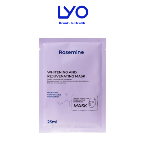 Lẻ Mặt Nạ Cấp Ẩm, Phục Hồi, Dưỡng Sáng Da Rosemine Whitening And Rejuvenating Mask Hàn Quốc 25ml