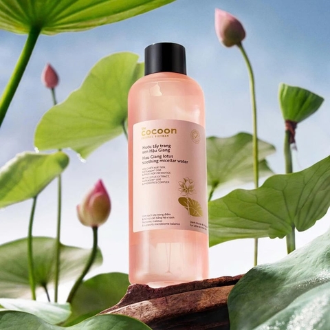 Nước Tẩy Trang Cocoon Sen Hậu Giang Sạch Bụi Siêu Mịn, Dịu Êm Cho Da Nhạy Cảm 140ml & 500ml LYO