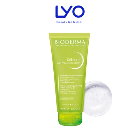 Gel rửa mặt làm sạch sâu và giảm mụn Bioderma Sébium Gel moussant actif 200ml