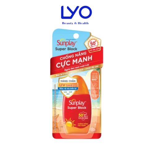 e74 - Kem Chống Nắng Dạng Sữa Sunplay Cực Mạnh Thích Hợp Sử Dụng Liên Tục Ngoài Trời Sunplay Super Block SPF 81, PA++++ 30g