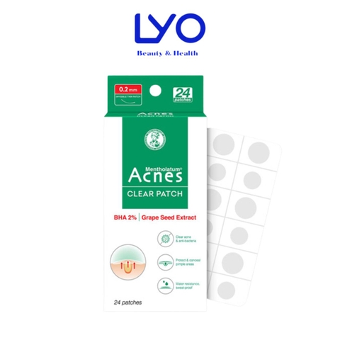 Miếng dán mụn giúp giảm mụn sưng viêm Acnes Clear Patch (24 Miếng)