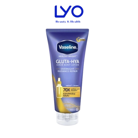Serum Dưỡng Thể Vaseline Healthy Bright Gluta-Hya Serum Burst Lotion Overnight Radiance Repair 300ml