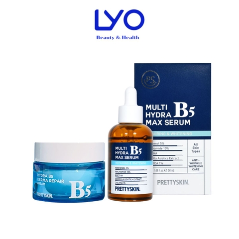 e707 - Pretty Skin - Combo 2 sp cấp ẩm phục hồi (Serum b5 da dầu và kem dưỡng b5)