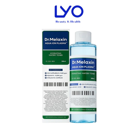 Toner dưỡng ẩm Aqua Ion Plasma 200ml Dr Melaxin ,cân bằng độ ẩm và giảm thiểu sự mất nước trên da