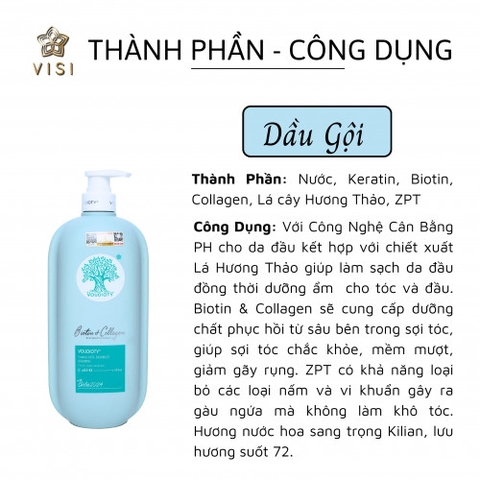 Dầu Gội và Xả Biotin Collagen Voudioty Phục Hồi Tóc 1000ml