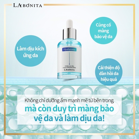Serum HA dưỡng ẩm căng bóng & tăng độ đàn hồi - LA BONITA Vital Hyaluronic Acid Serum 50ml LYO