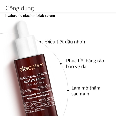 Tinh Chất Serum Dưỡng Sáng Da, Mờ Thâm Mụn Ekseption Hyaluronic Niacin HA + 5% B3 75ml