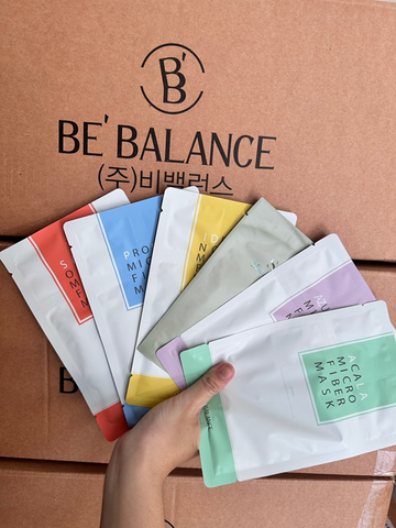 Combo 10 Miếng Mặt Nạ Vải Vi Sợi Be'Balance Micro Fiber Mask 3in1 Cấp Ẩm, Làm Dịu & Giúp Làm Đẹp Da Hàn Quốc 30g