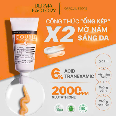 e559 - Kem dưỡng trắng da, mờ thâm nám Derma Factory Double Whitening Cream 40ml LYO