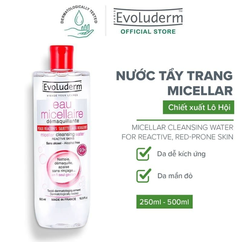 e585 - Evoluderm - Nước tẩy trang MÀU ĐỎ 250ml, Reactive Skins