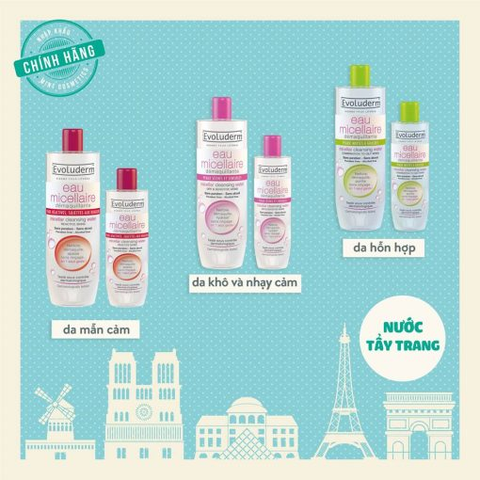e585 - Evoluderm - Nước tẩy trang MÀU ĐỎ 250ml, Reactive Skins