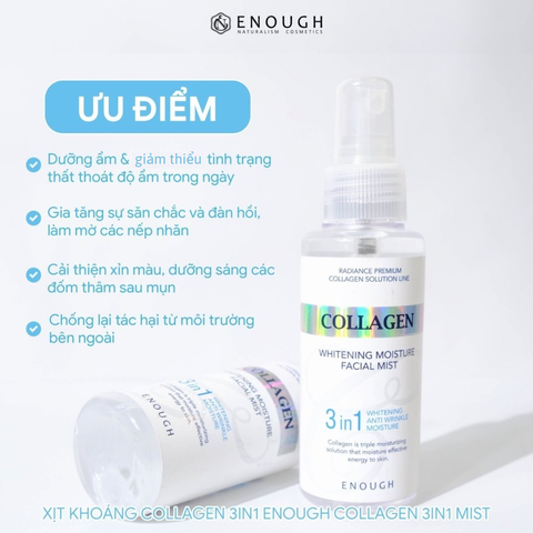 Xịt Khoáng Dưỡng Ẩm, Làm Dịu Da Enough Collagen Mist Các Loại Hàn Quốc 80ml & 100ml