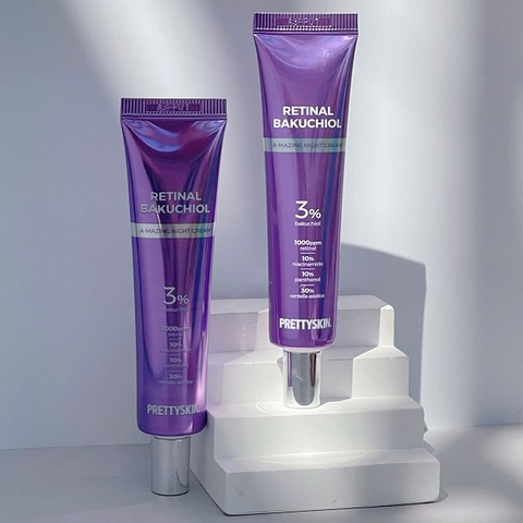 Kem dưỡng tái tạo phục hồi Prettyskin Retinal Bakuchiol A-Mazing night cream - Tuýp 30ml