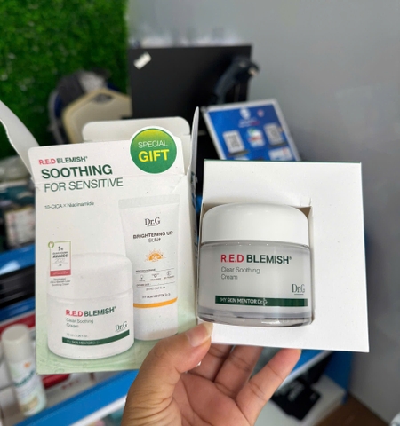 a106 - Dr.G - Kem Dưỡng R.E.D BLEMISH Clear Soothing Cream 70ml tách set có hộp