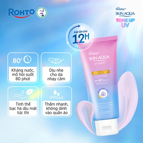 Kem Chống Nắng Nâng Tông Body Sunplay Skin Aqua UV Body Tone Up LAVENDER Lotion SPF 50+ PA++++ 130g