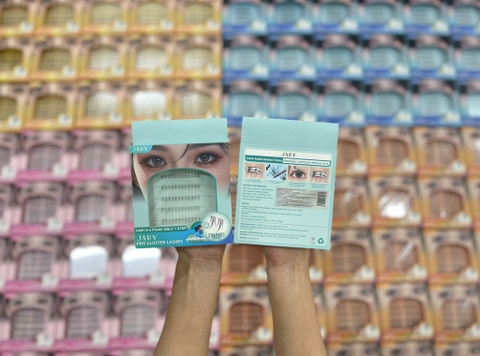 Lông Mi Cụm Cao Cấp Có Sẵn Keo Jary Pro Cluster Lashes Full Box Hộp Nhựa 6 Hàng