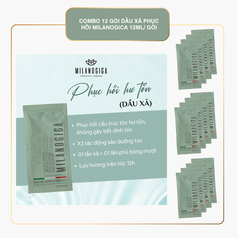 Dầu gội & xả Milanogica size mini 25ml & 12ml Phục hồi hư tổn, Giảm gàu sạch ngứa LYO