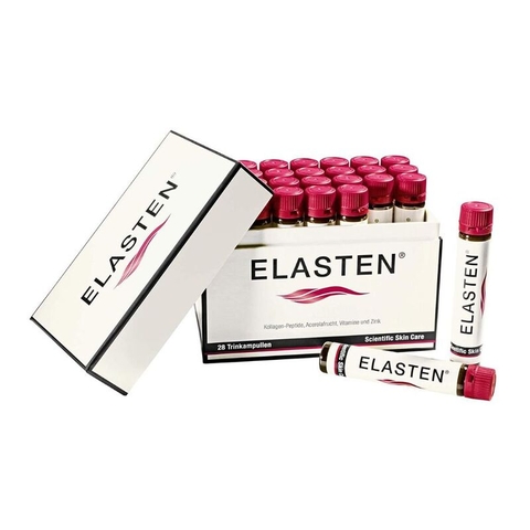 Thức Uống Đẹp Da Collagen Elasten Giúp Da Căng Mịn, Đàn Hồi, Giữ Ẩm Da, Chống Lão Hóa, Tóc Chắc Khỏe Hộp 28 ống x 25ml