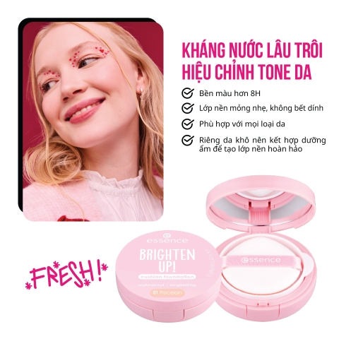 f359 - Cushion kháng nước nâng tông Essence BRIGHTEN UP! Cushion Foundation