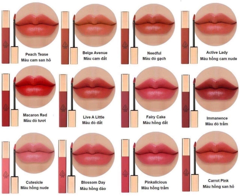 Son kem 3CE Cloud Lip Tint (Vỏ vuông)