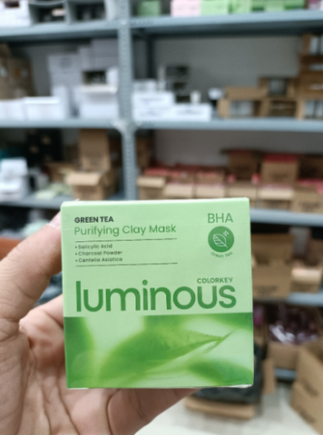 f091, f088 - Mặt Nạ đất sét bùn khoáng Colorkey Luminous Green Tea Purifying Cleansing Clay 60g & 10g LYO