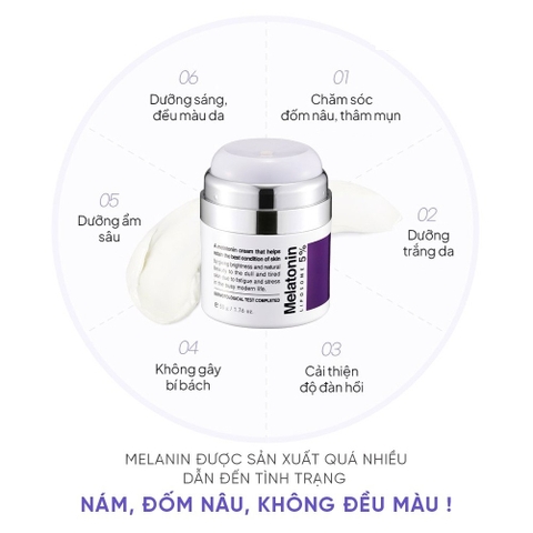 Kem Dưỡng Trắng Da Mờ Nám,Tàn Nhang, Chống Lão Hóa Maxclinic Time Return Melatonin Liposome 5% Cream 50g
