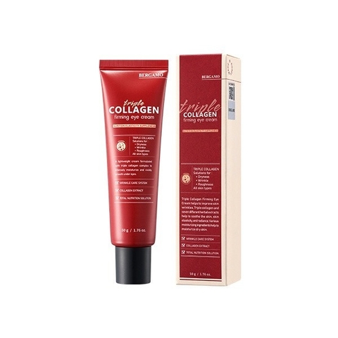 Bộ Sản Phẩm Sữa Rửa Mặt/Kem Dưỡng/Tẩy Da Chết/Toner Collagen Săn Chắc Da Bergamo Triple Collagen Firming Hàn Quốc