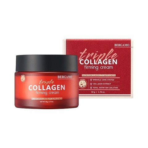 Bộ Sản Phẩm Sữa Rửa Mặt/Kem Dưỡng/Tẩy Da Chết/Toner Collagen Săn Chắc Da Bergamo Triple Collagen Firming Hàn Quốc