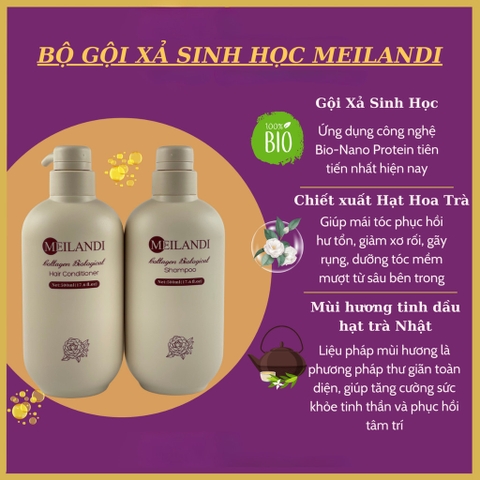 Bộ Dầu Gội Xả Meilandi VISI Dưỡng Tóc Suôn Mượt & Chắc Khỏe 500Ml