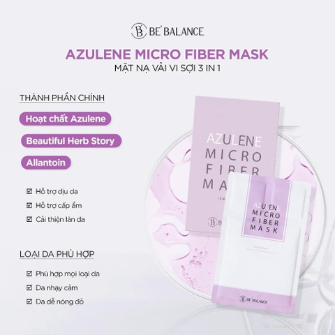 Combo 10 Miếng Mặt Nạ Vải Vi Sợi Be'Balance Micro Fiber Mask 3in1 Cấp Ẩm, Làm Dịu & Giúp Làm Đẹp Da Hàn Quốc 30g